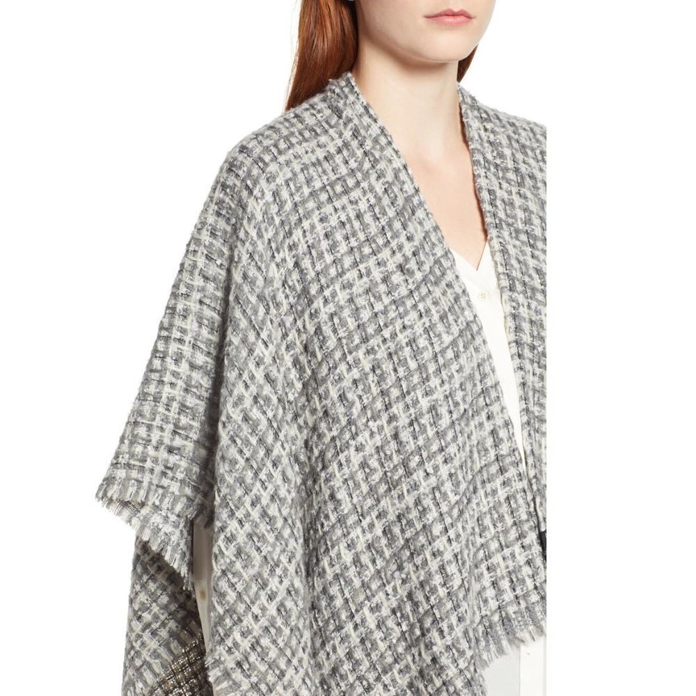 ECHO Metallic Tweed Ruana - Picture 2 of 6